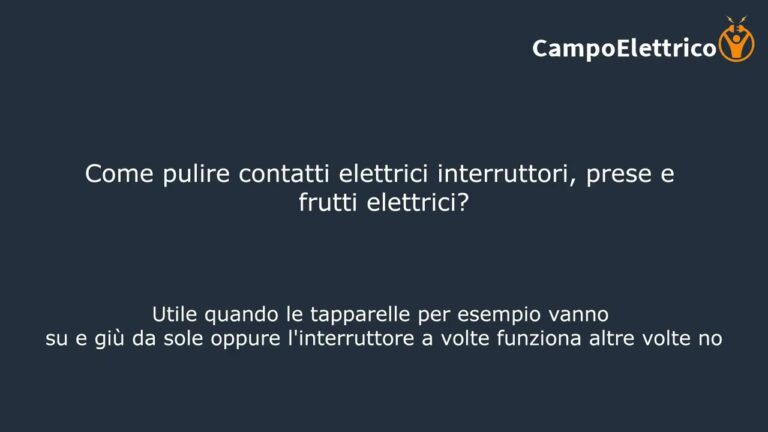 Guida rapida alla pulizia dei contatti ossidati