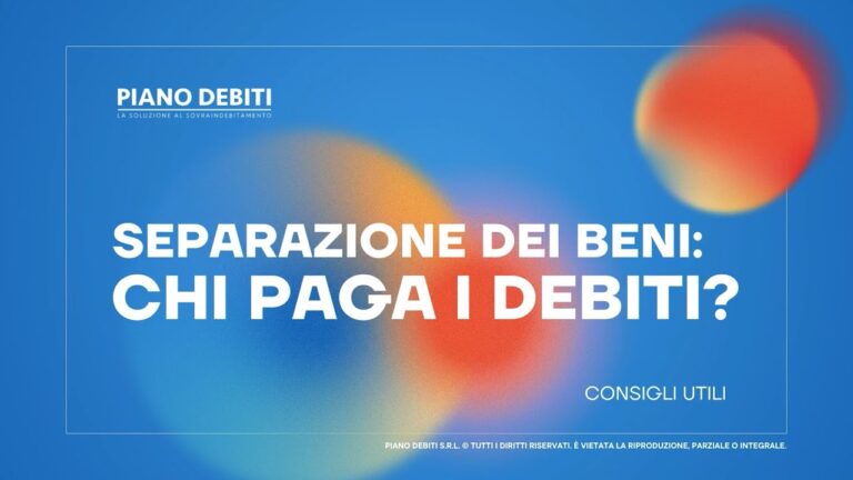 Debiti del Coniuge nella Separazione dei Beni